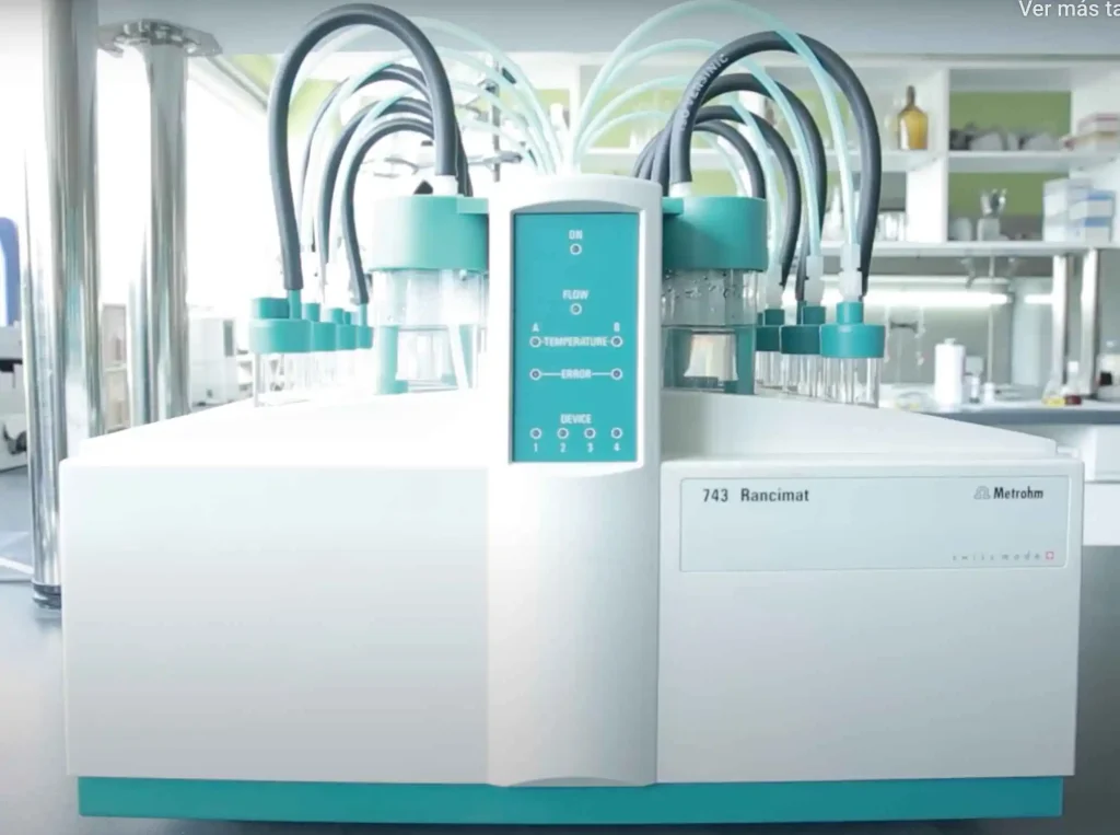 Rancimat method used in accelerated oxidation tests to evaluate oxidation stability and measure oxidative resistance in fats and oils.